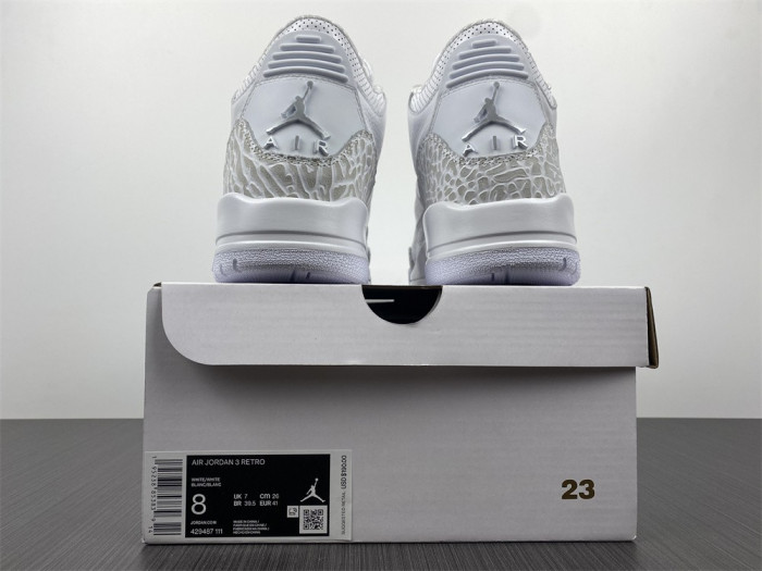 jordan 3 retro pure white 2018 (ps) 429487-111