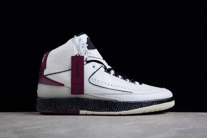 ow x nike air jordan 2 mid sp grey burgundy dj4375-160