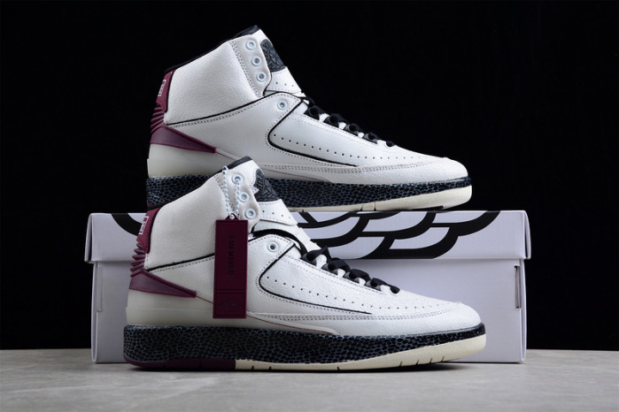 ow x nike air jordan 2 mid sp grey burgundy dj4375-160