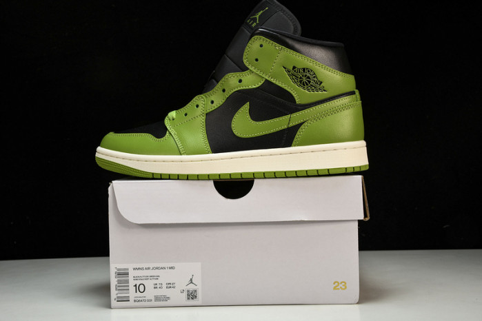 air jordan 1 mid“green black”  bq6472-031