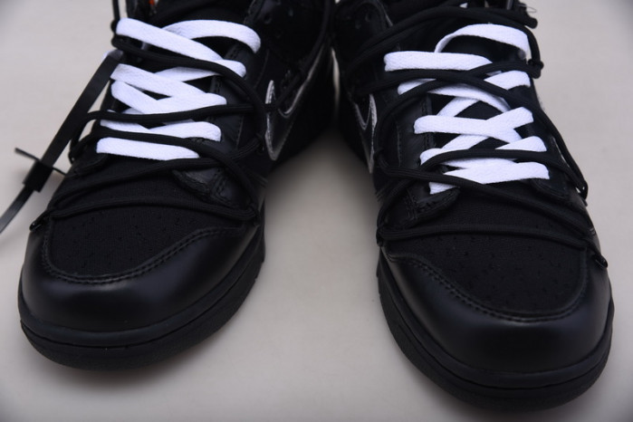 nike ow x nike dunk low black, silver and purple dm1602-001