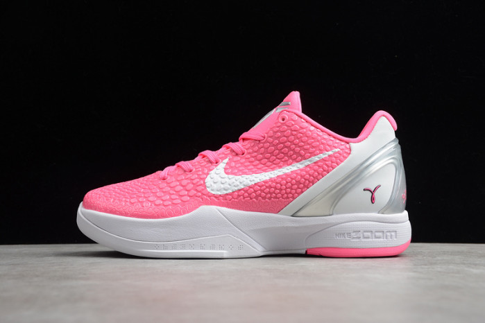 nike zoom kobe 6 think pink pinkfire metallic silver white  cw2190-601