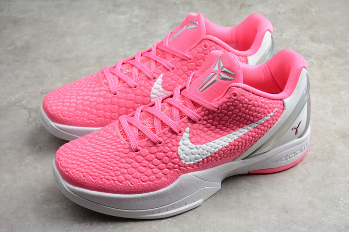 nike zoom kobe 6 think pink pinkfire metallic silver white  cw2190-601