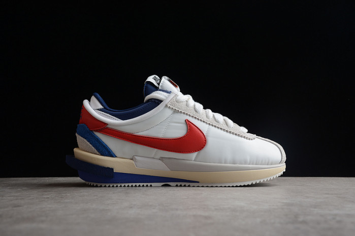 sacai x nike cortez white red navy blue dq0581-100