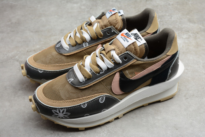 nike ldwaffle x sacai black parachute beige  cv5053-001