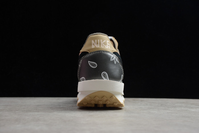 nike ldwaffle x sacai black parachute beige  cv5053-001