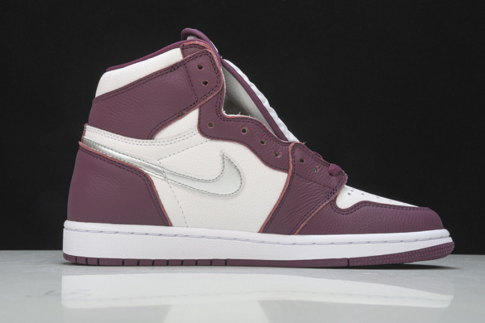 air jordan 1 high og “bordeaux” bordeaux/white-metallic silver 555088-611