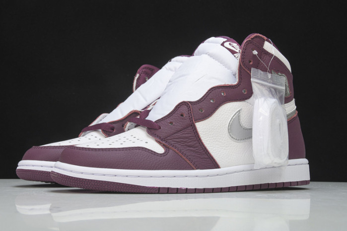 air jordan 1 high og “bordeaux” bordeaux/white-metallic silver 555088-611