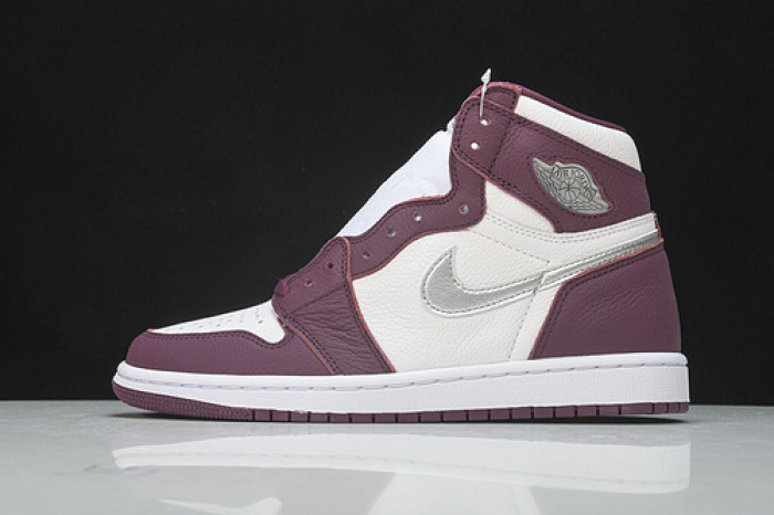 air jordan 1 high og “bordeaux” bordeaux/white-metallic silver 555088-611